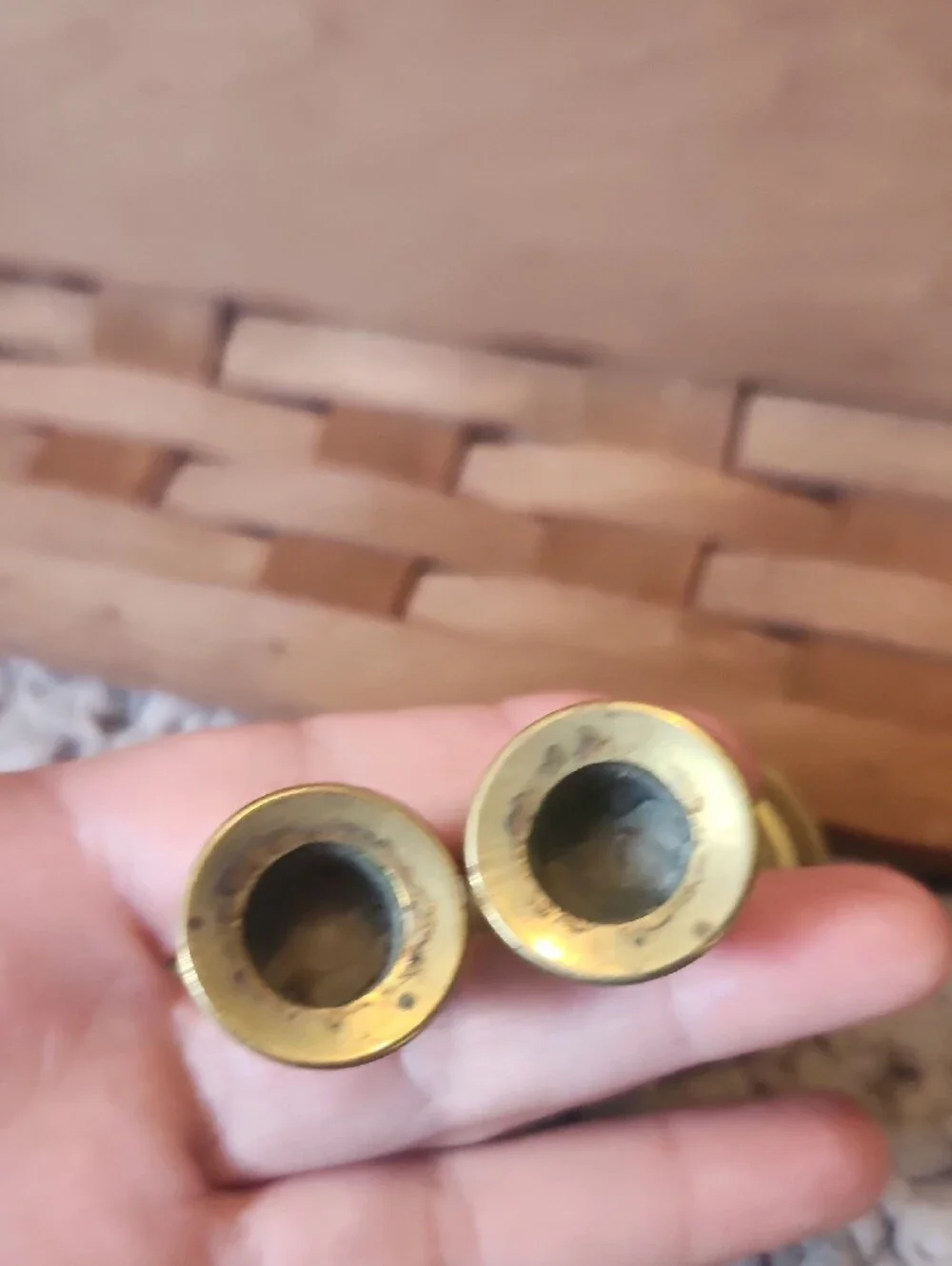 Brass Candle Holder Pair 3